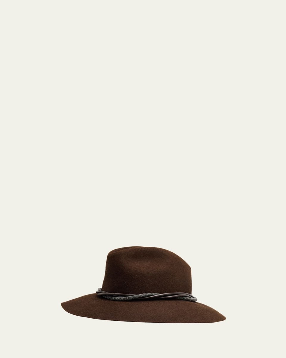 Rabbit Felt Fedora Hat with Monili Tri